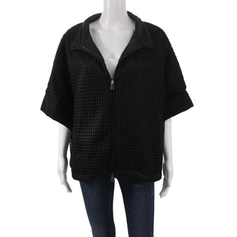 Landi Women Basic Jacket Black Zip 3/4 Sleeve Size 2